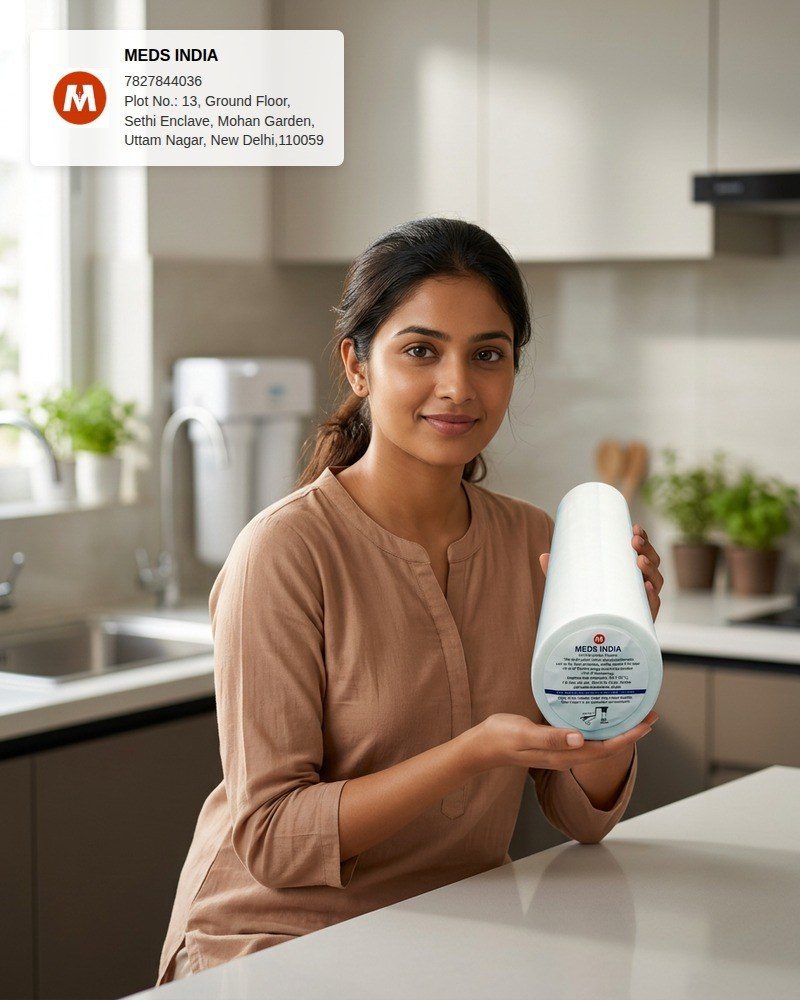MEDS India universal pre-filter in domestic kitchen use